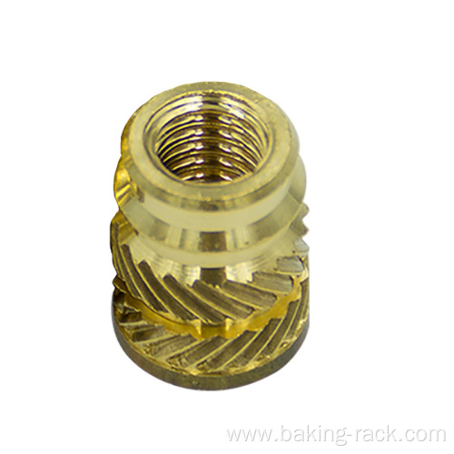 M4 press-in and injection knurled brass insert nut